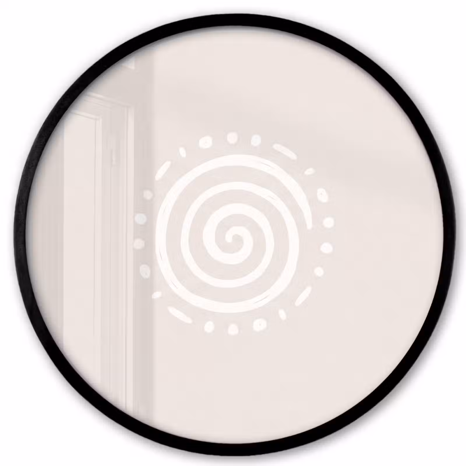Ronde fotolijst - Symbool - Spiraal - Abstract - Minimalistisch - Beige — 1