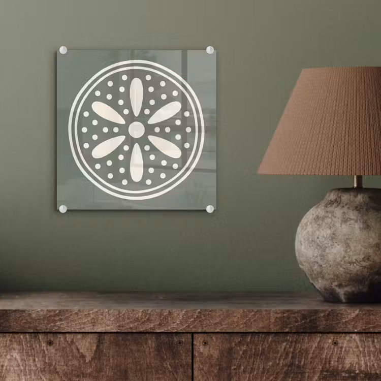 Glas schilderij - Patroon - Cirkel - Abstract - Groen - Decoratie — 4