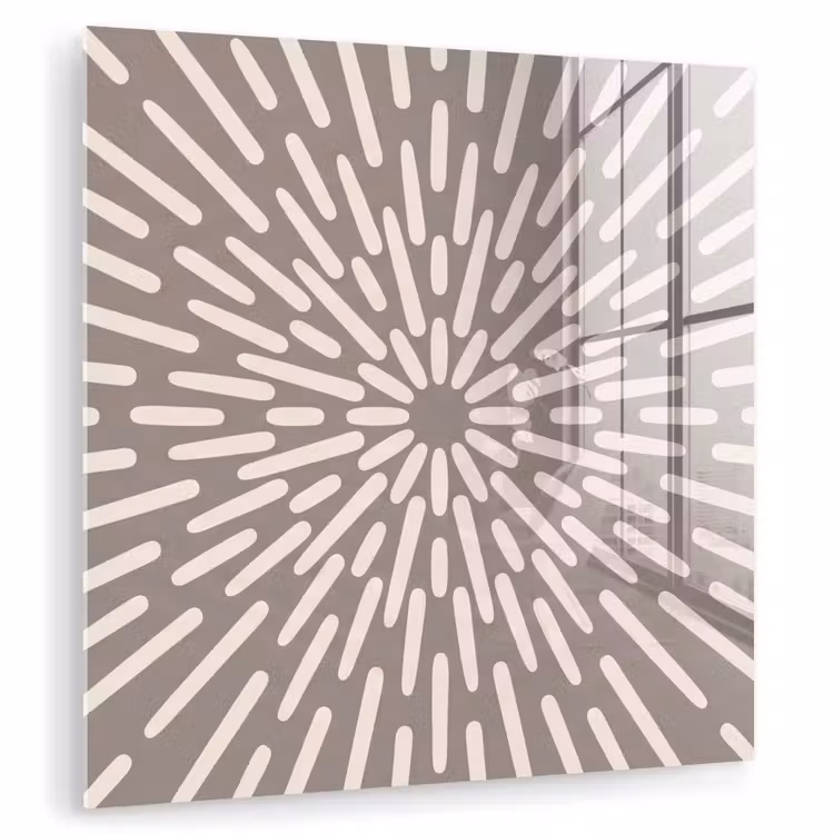Glas schilderij - Patroon - Stralen - Abstract - Modern - Grijs — 1