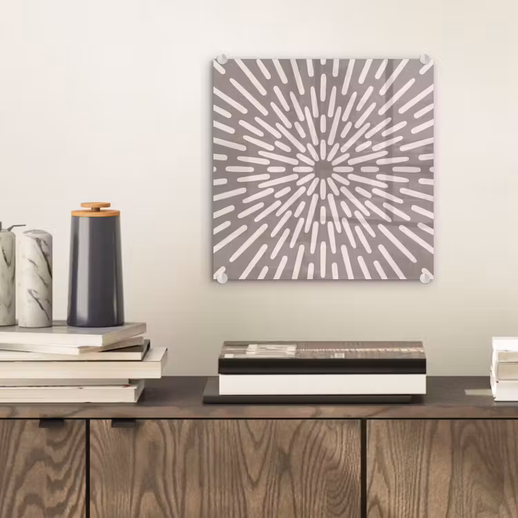 Glas schilderij - Patroon - Stralen - Abstract - Modern - Grijs — 2