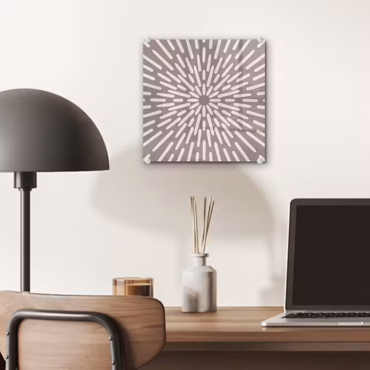 Glas schilderij - Patroon - Stralen - Abstract - Modern - Grijs — 7