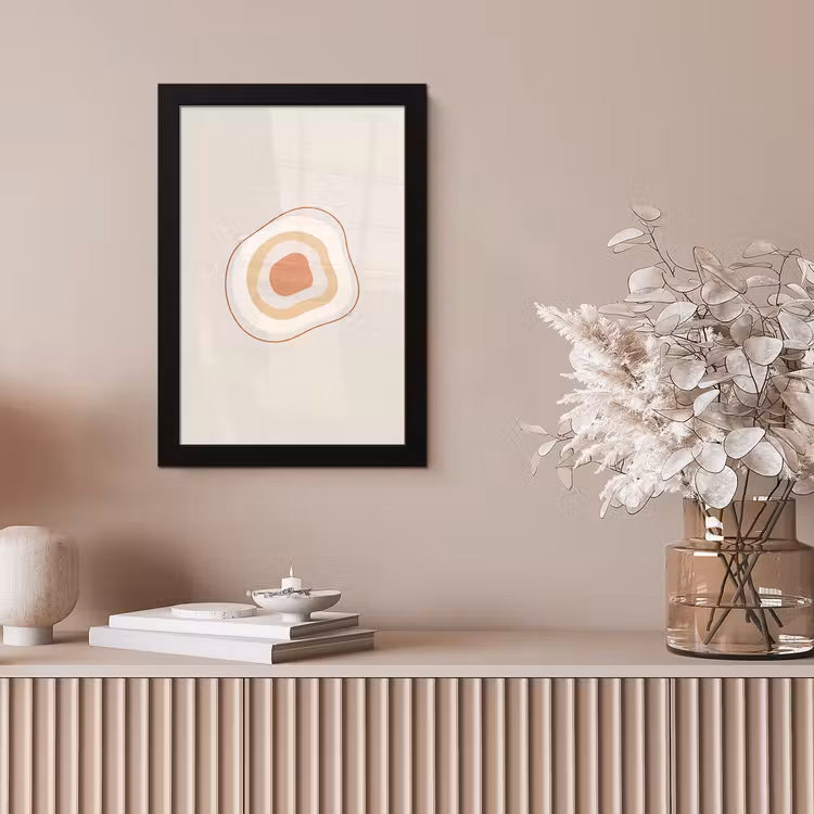 Poster met lijst - Abstract - Organisch - Modern - Beige - Kunst — 5