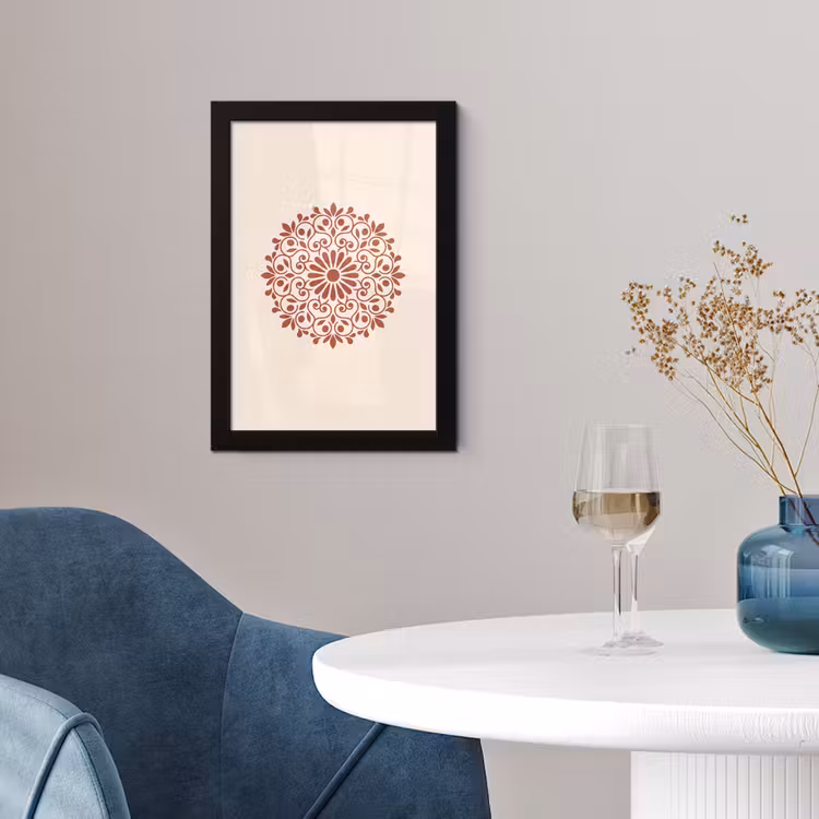 Poster met lijst - Decoratie - Cirkel - Symmetrisch - Modern - Roodbruin — 4
