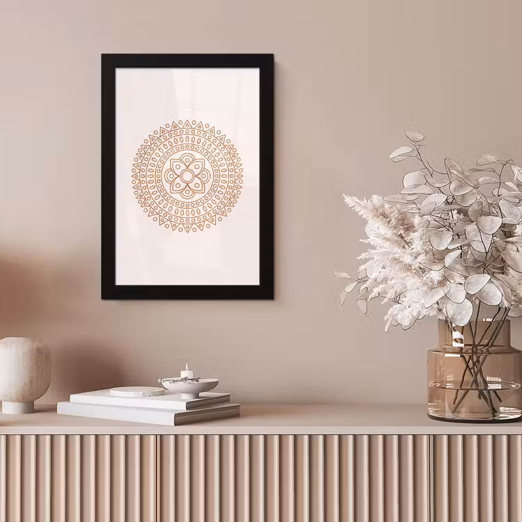 Poster met lijst - Mandala - Geometrisch - Abstract - Oosters - Bruin — 5