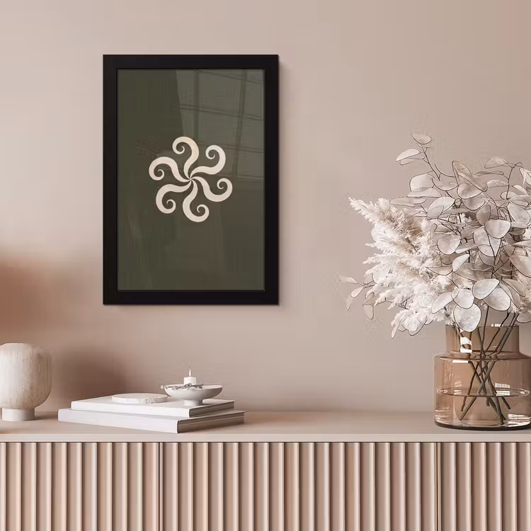 Poster met lijst - Patroon - Spiraal - Abstract - Modern - Groen — 5