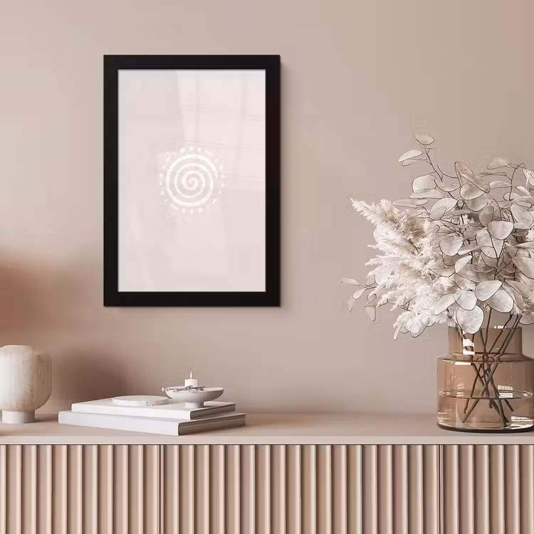 Poster met lijst - Symbool - Spiraal - Abstract - Minimalistisch - Beige — 5