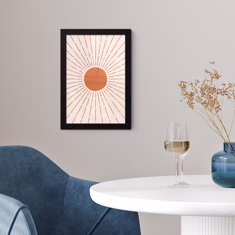 Poster met lijst - Zon - Stralen - Abstract - Terracotta - Modern — 4