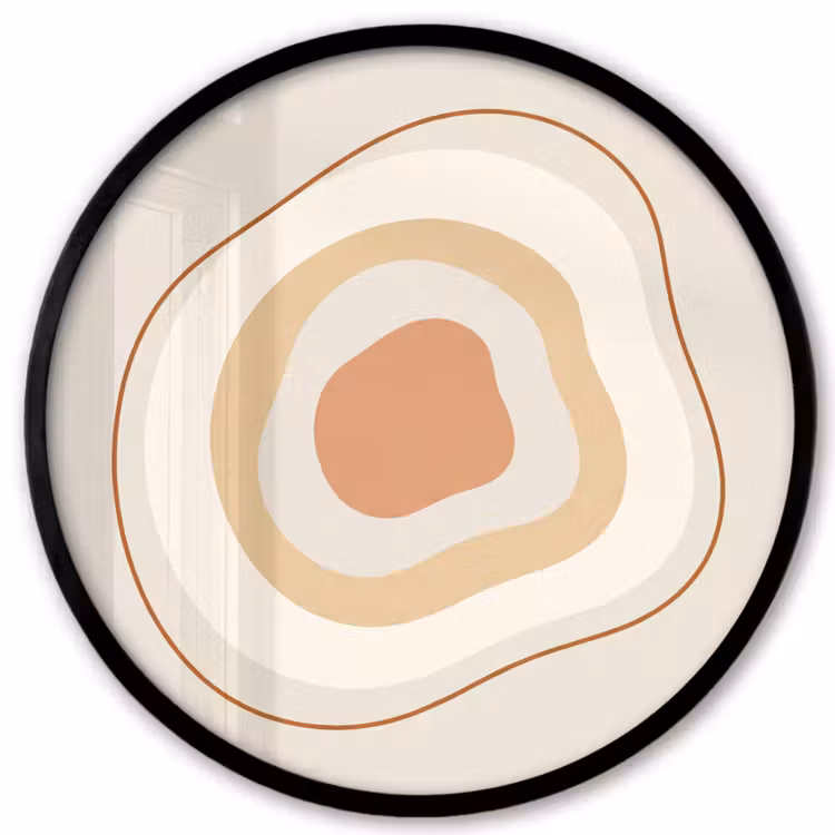 Ronde fotolijst - Abstract - Organisch - Modern - Beige - Kunst — 1