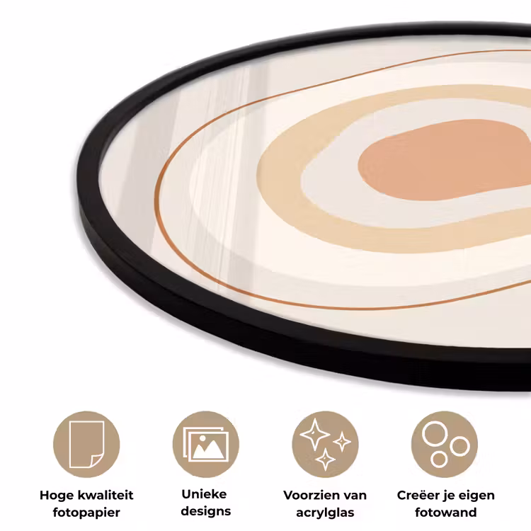 Ronde fotolijst - Abstract - Organisch - Modern - Beige - Kunst — 2