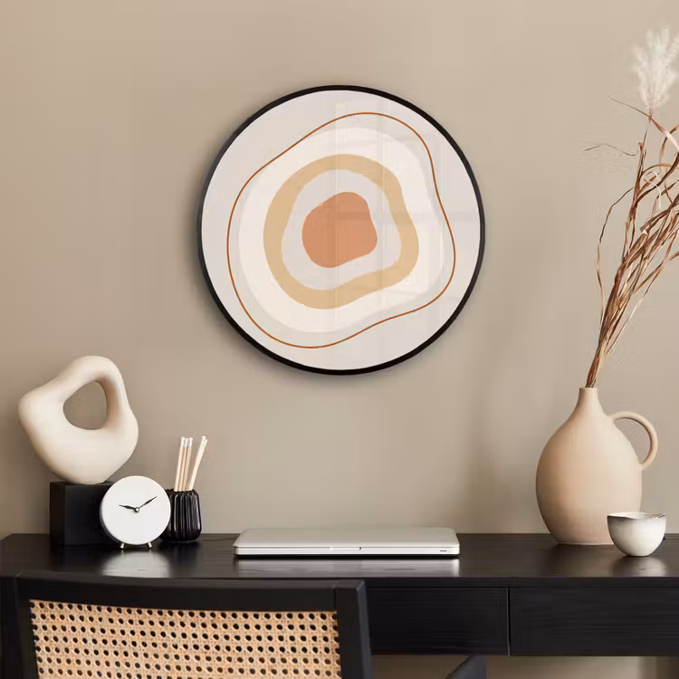 Ronde fotolijst - Abstract - Organisch - Modern - Beige - Kunst — 3