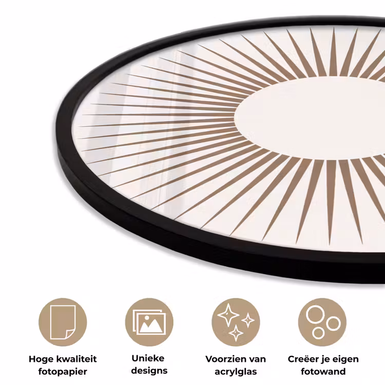 Ronde fotolijst - Abstract - Zon - Symbool - Modern - Beige — 2