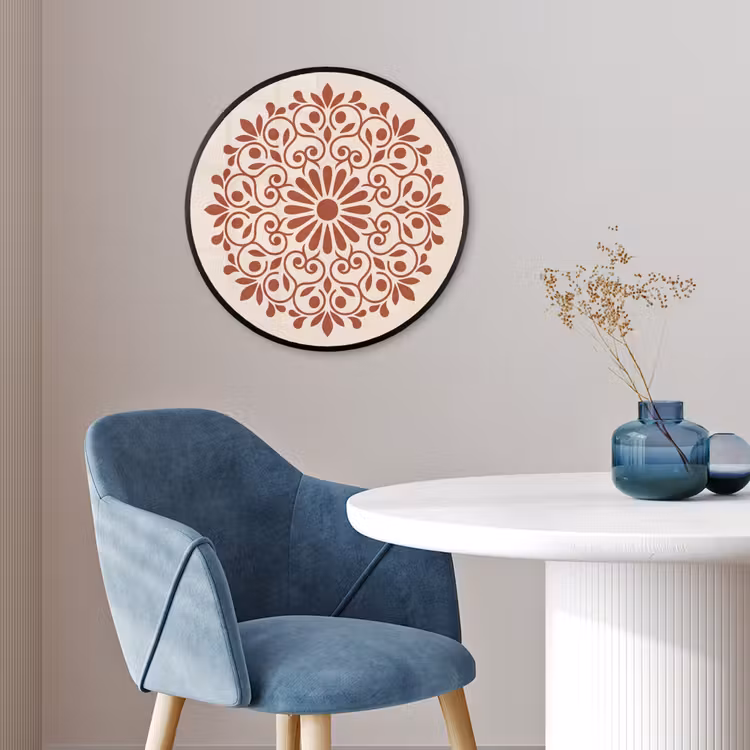 Ronde fotolijst - Decoratie - Cirkel - Symmetrisch - Modern - Roodbruin — 4