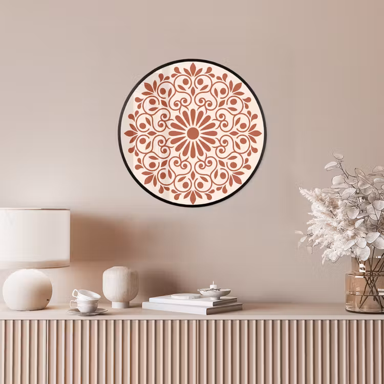 Ronde fotolijst - Decoratie - Cirkel - Symmetrisch - Modern - Roodbruin — 5