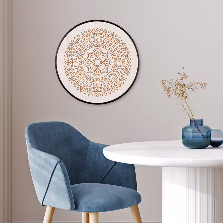Ronde fotolijst - Mandala - Geometrisch - Abstract - Oosters - Bruin — 4