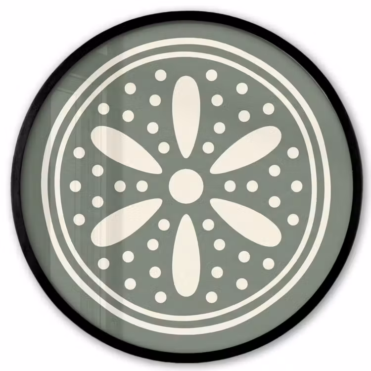 Ronde fotolijst - Patroon - Cirkel - Abstract - Groen - Decoratie — 1