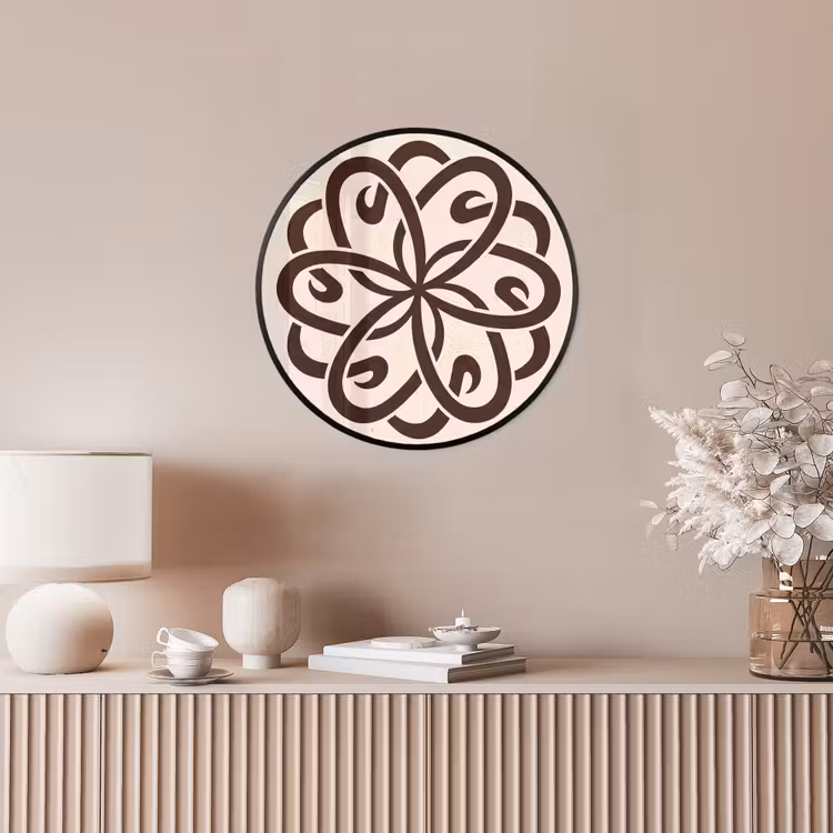 Ronde fotolijst - Patroon - Knoop - Abstract - Modern - Bruin — 5