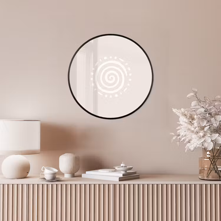 Ronde fotolijst - Symbool - Spiraal - Abstract - Minimalistisch - Beige — 5