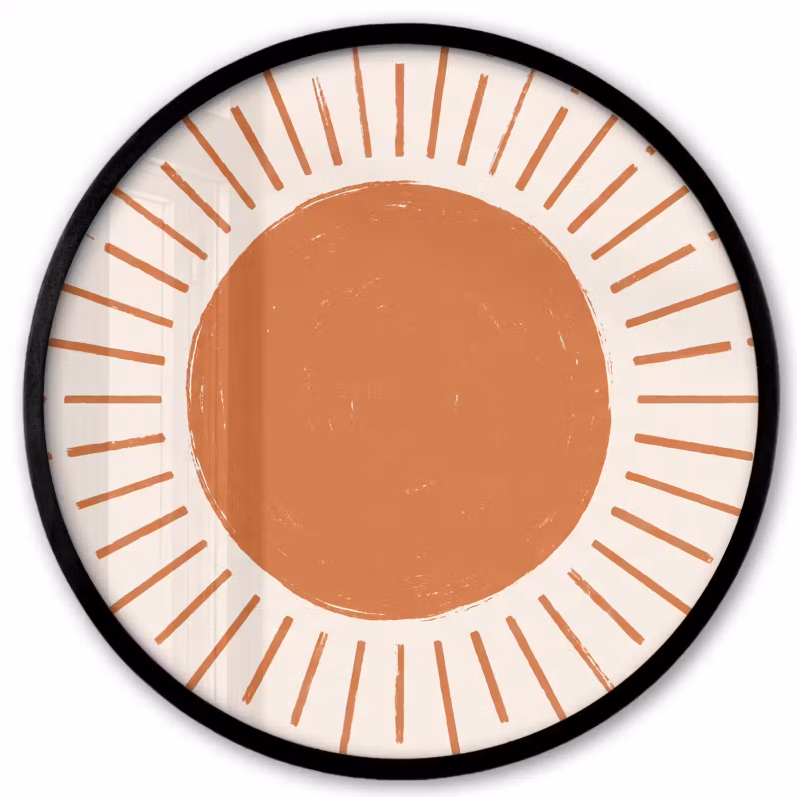 Ronde fotolijst - Zon - Stralen - Abstract - Terracotta - Modern — 1