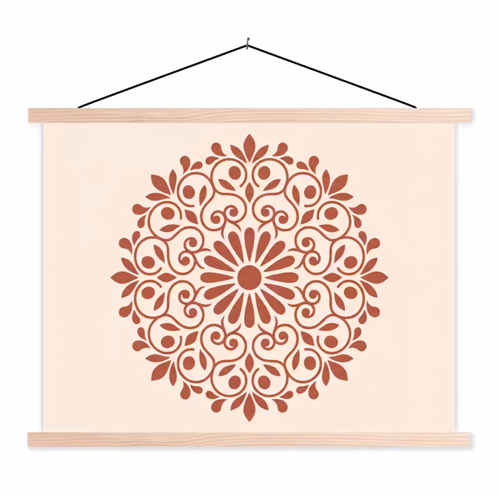 Schoolplaat - Decoratie - Cirkel - Symmetrisch - Modern - Roodbruin — 1