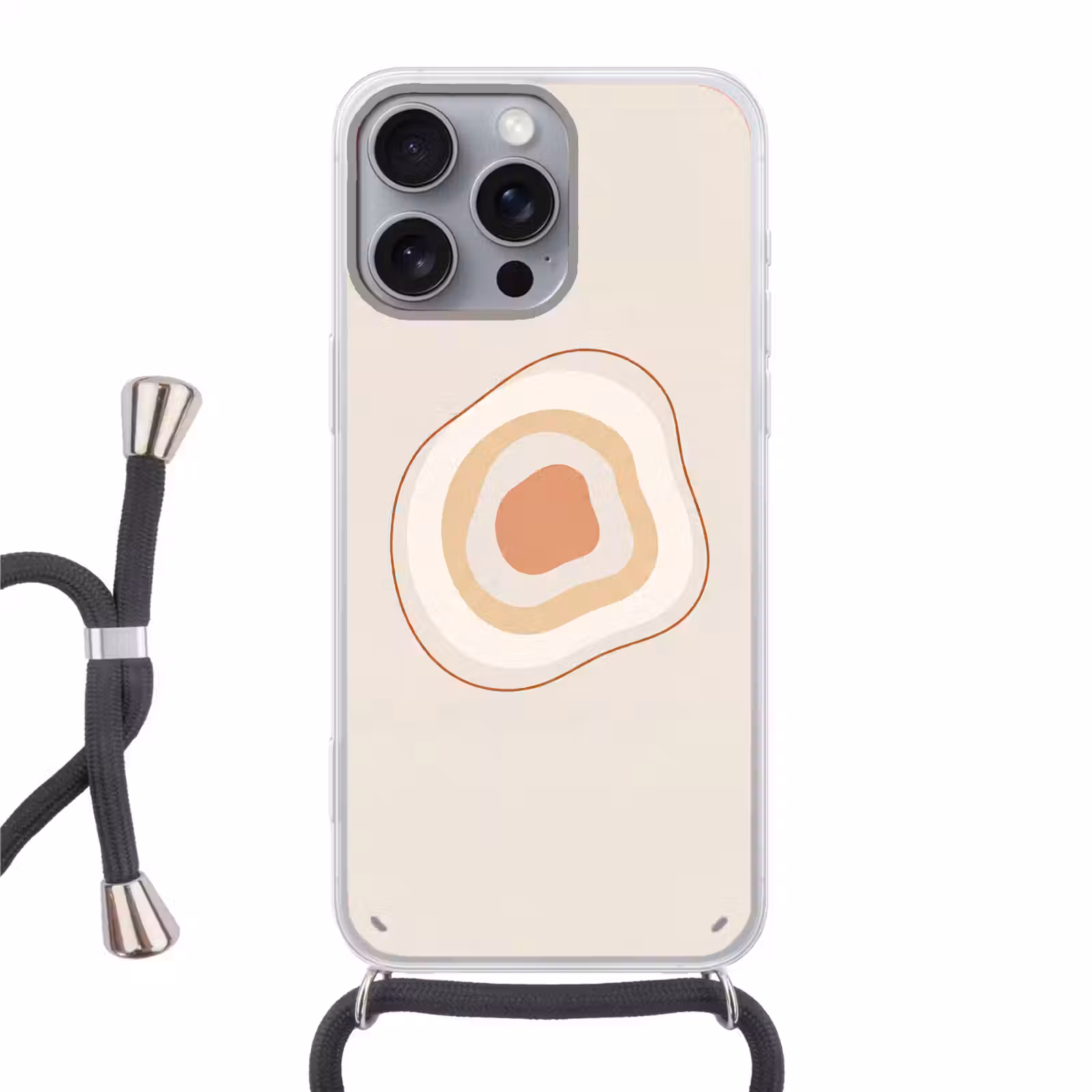 Telefoonhoesje met koord - Abstract - Organisch - Modern - Beige - Kunst — 1