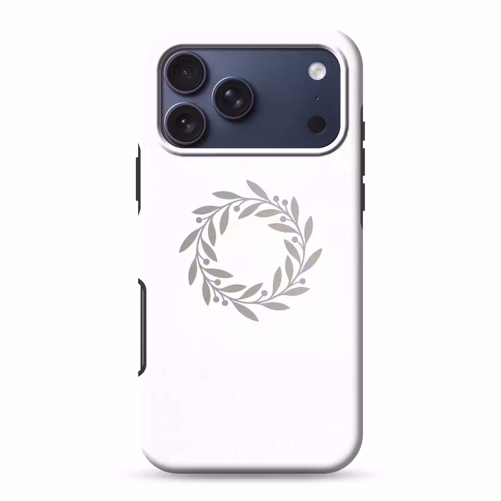 Telefoonhoesje Toughcase - Krans - Bladeren - Natuur - Minimalistisch - Grijs — 1