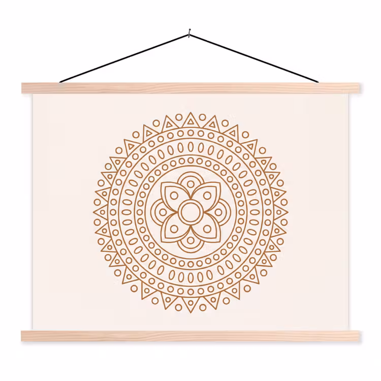 Schoolplaat - Mandala - Geometrisch - Abstract - Oosters - Bruin — 1