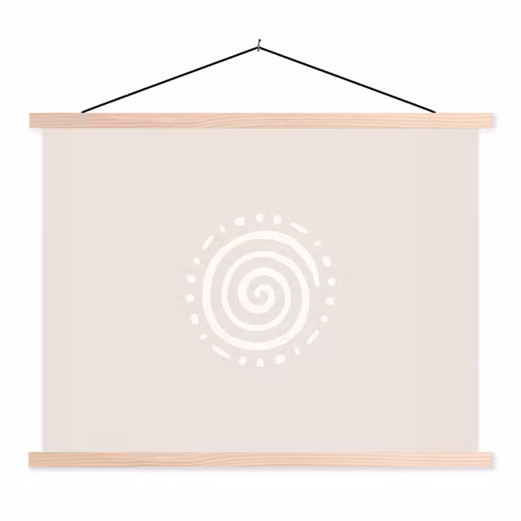 Schoolplaat - Symbool - Spiraal - Abstract - Minimalistisch - Beige — 1