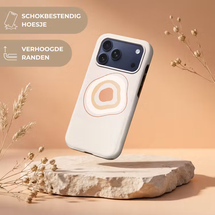 Telefoonhoesje Toughcase - Abstract - Organisch - Modern - Beige - Kunst — 5