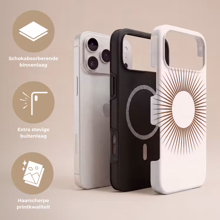 Telefoonhoesje Toughcase - Abstract - Zon - Symbool - Modern - Beige — 3