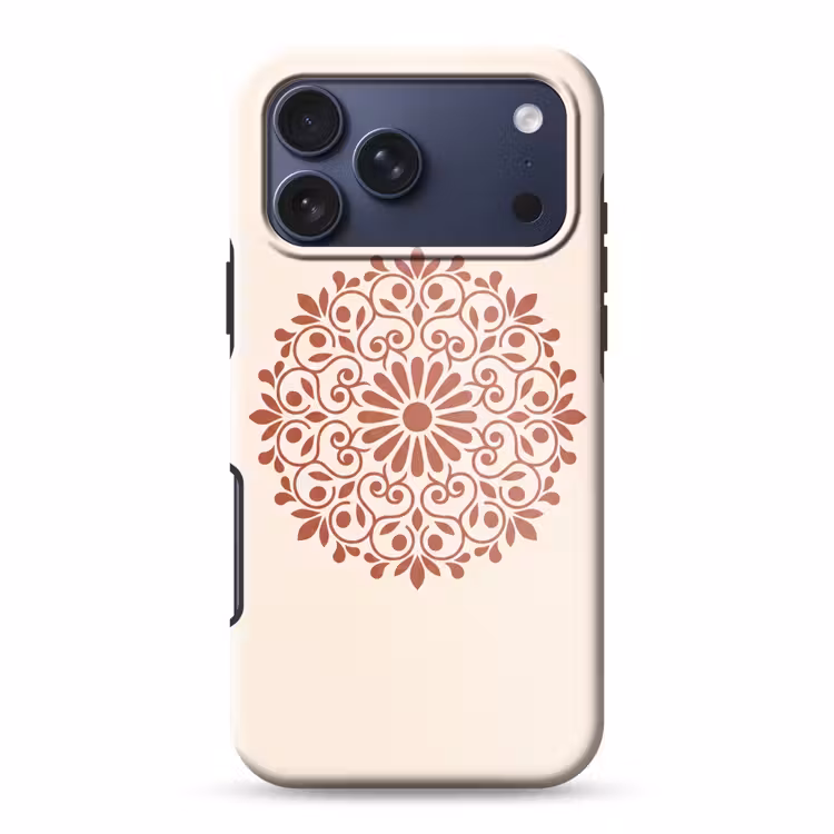 Telefoonhoesje Toughcase - Decoratie - Cirkel - Symmetrisch - Modern - Roodbruin — 1