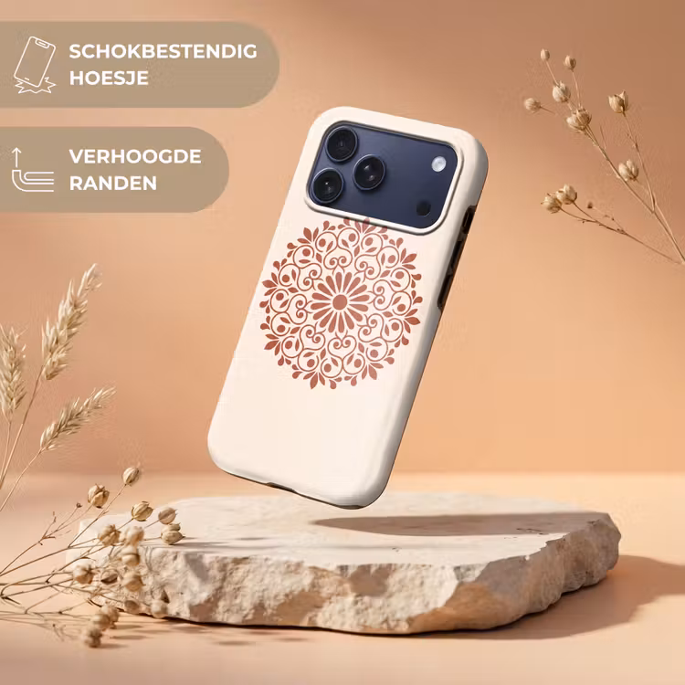 Telefoonhoesje Toughcase - Decoratie - Cirkel - Symmetrisch - Modern - Roodbruin — 5