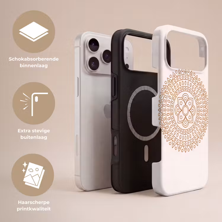 Telefoonhoesje Toughcase - Mandala - Geometrisch - Abstract - Oosters - Bruin — 3