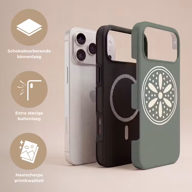 Telefoonhoesje Toughcase - Patroon - Cirkel - Abstract - Groen - Decoratie — 3