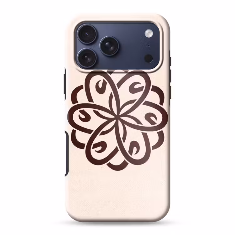 Telefoonhoesje Toughcase - Patroon - Knoop - Abstract - Modern - Bruin — 1
