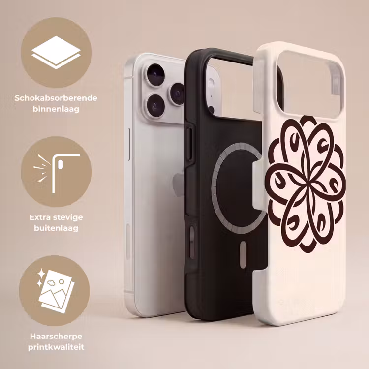 Telefoonhoesje Toughcase - Patroon - Knoop - Abstract - Modern - Bruin — 3