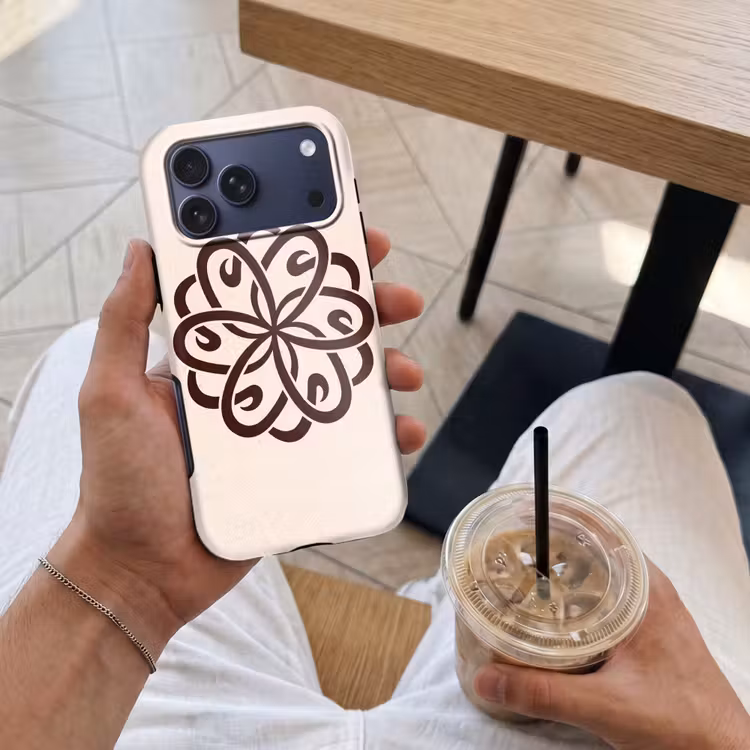 Telefoonhoesje Toughcase - Patroon - Knoop - Abstract - Modern - Bruin — 4