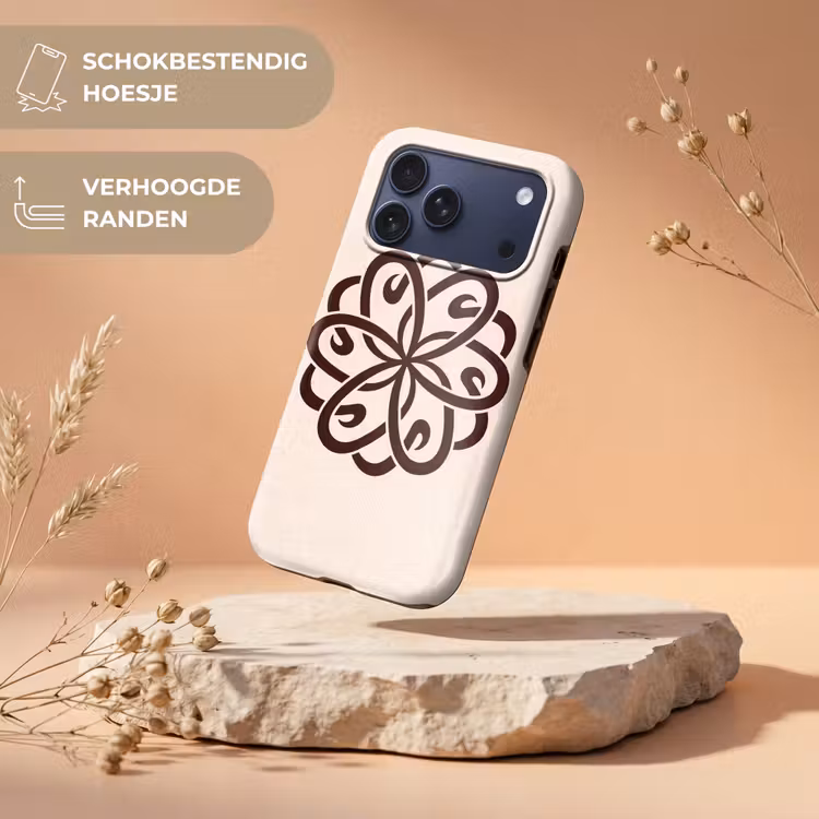Telefoonhoesje Toughcase - Patroon - Knoop - Abstract - Modern - Bruin — 5