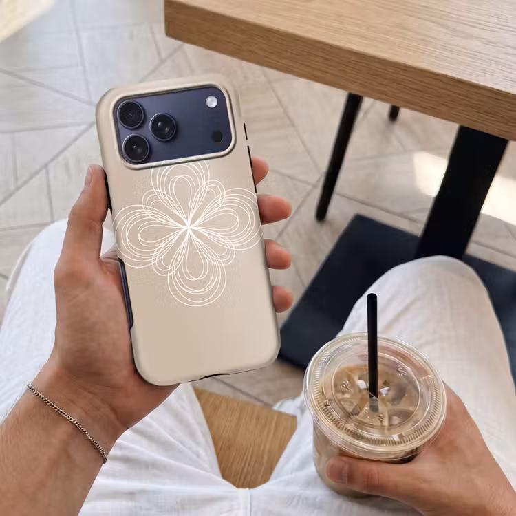 Telefoonhoesje Toughcase - Patroon - Lijnen - Abstract - Minimalistisch - Beige — 4