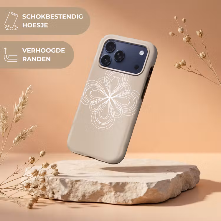 Telefoonhoesje Toughcase - Patroon - Lijnen - Abstract - Minimalistisch - Beige — 5