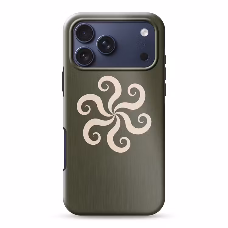 Telefoonhoesje Toughcase - Patroon - Spiraal - Abstract - Modern - Groen — 1