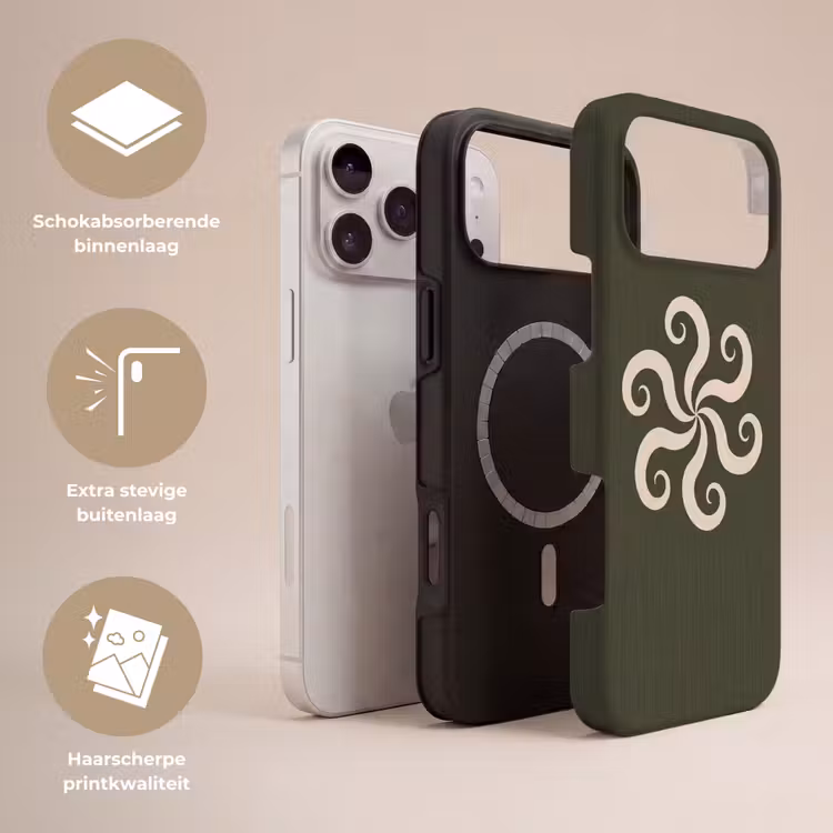 Telefoonhoesje Toughcase - Patroon - Spiraal - Abstract - Modern - Groen — 3