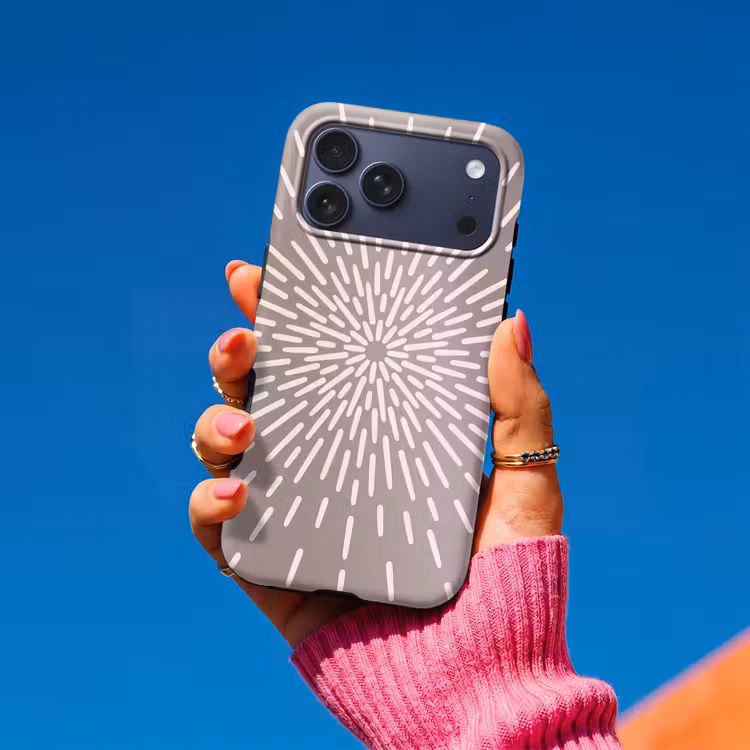 Telefoonhoesje Toughcase - Patroon - Stralen - Abstract - Modern - Grijs — 2