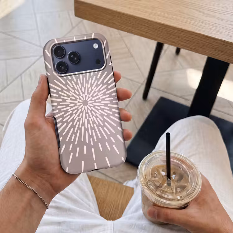 Telefoonhoesje Toughcase - Patroon - Stralen - Abstract - Modern - Grijs — 4