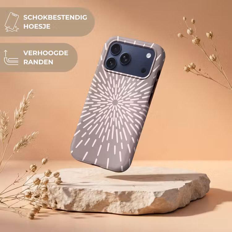 Telefoonhoesje Toughcase - Patroon - Stralen - Abstract - Modern - Grijs — 5