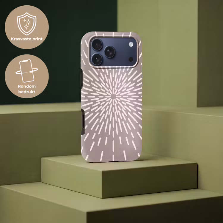 Telefoonhoesje Toughcase - Patroon - Stralen - Abstract - Modern - Grijs — 7