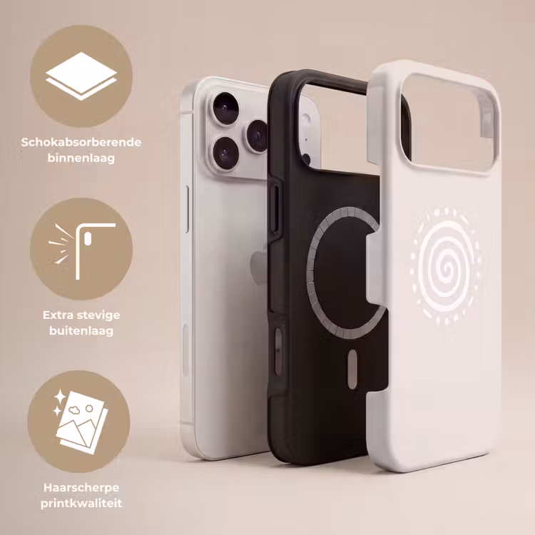Telefoonhoesje Toughcase - Symbool - Spiraal - Abstract - Minimalistisch - Beige — 3