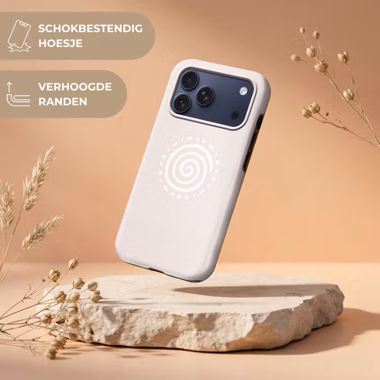 Telefoonhoesje Toughcase - Symbool - Spiraal - Abstract - Minimalistisch - Beige — 5