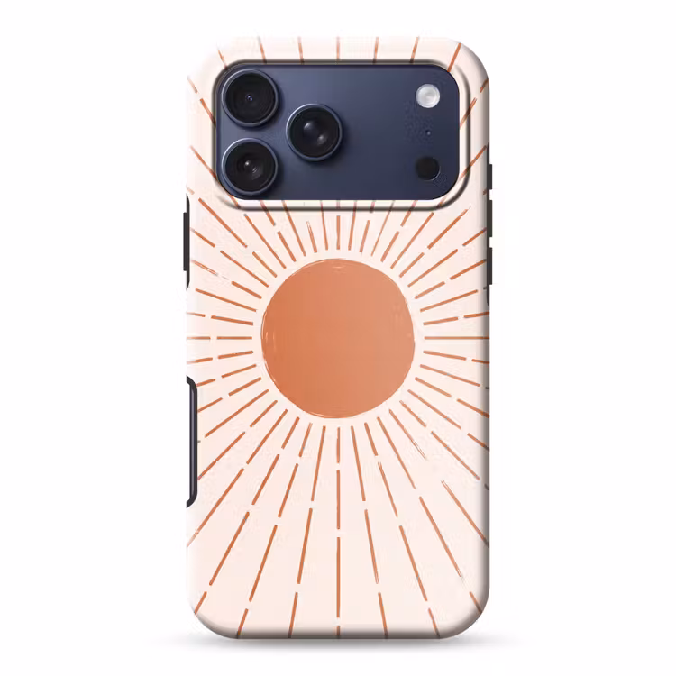 Telefoonhoesje Toughcase - Zon - Stralen - Abstract - Terracotta - Modern — 1