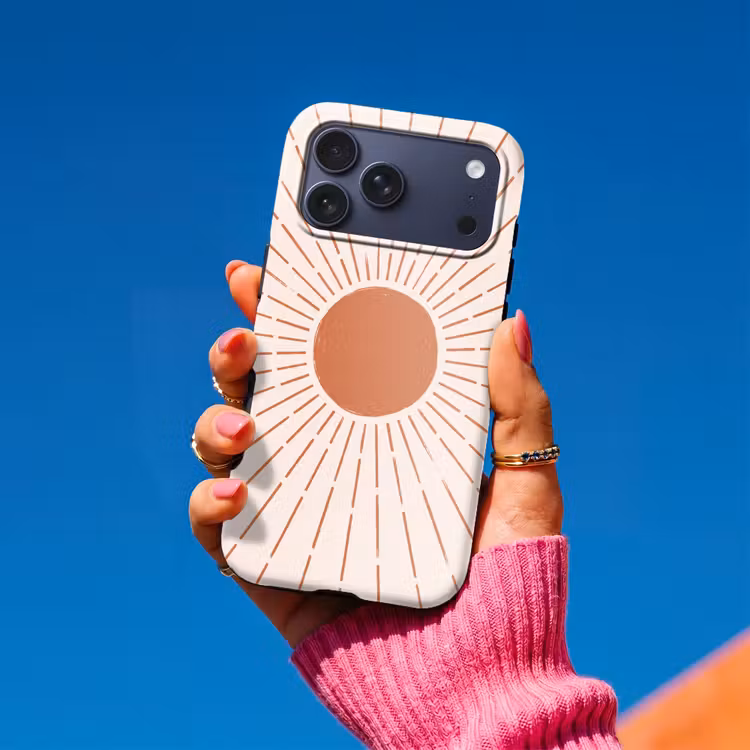 Telefoonhoesje Toughcase - Zon - Stralen - Abstract - Terracotta - Modern — 2