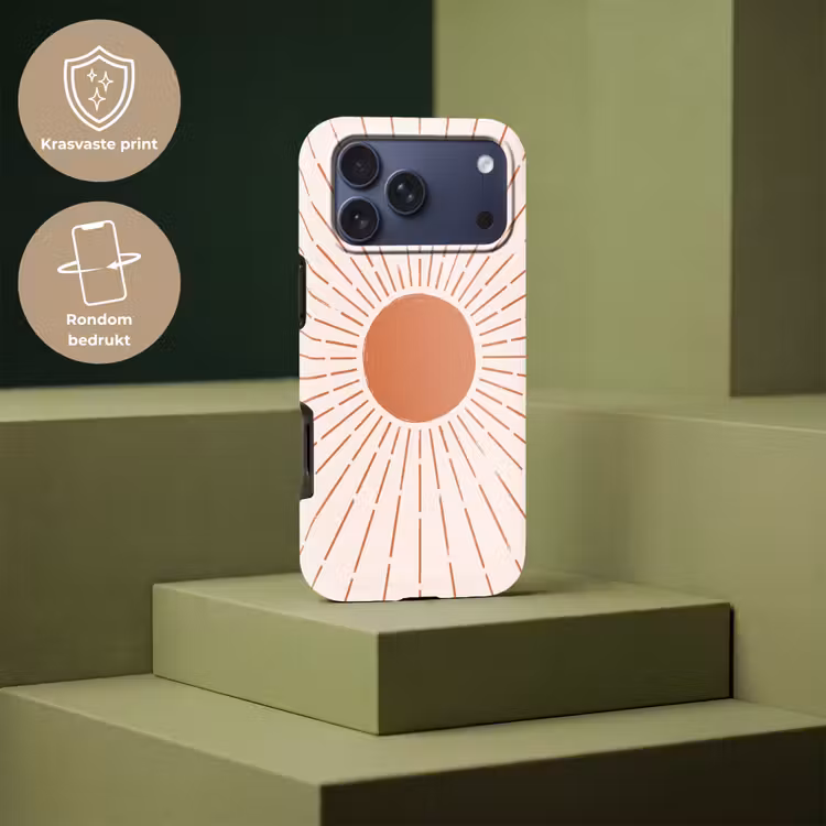 Telefoonhoesje Toughcase - Zon - Stralen - Abstract - Terracotta - Modern — 7